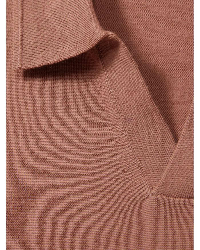 Duchie Short Sleeve Open Collar Merino Wool Polo