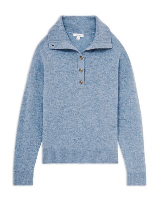 Ava Wool Blend Open Neck Button Knit Sweater