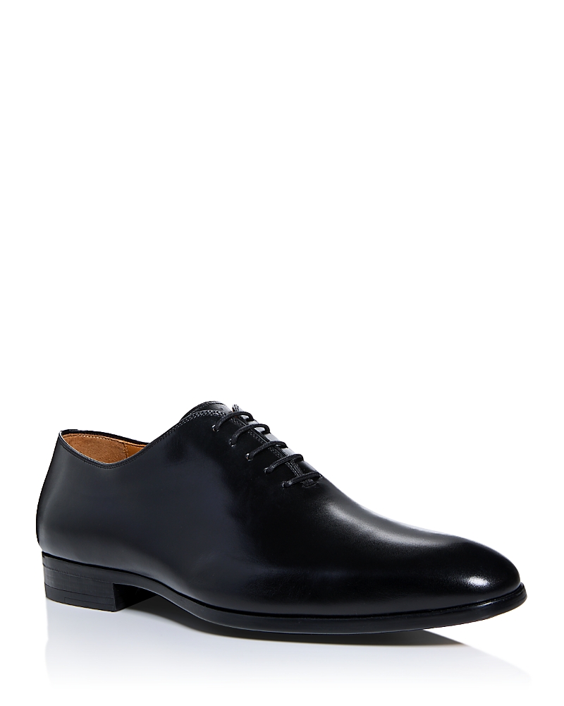 Magnanni Almond-toe Leather Oxford Shoes In Black