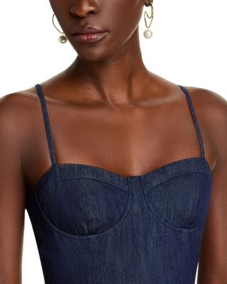 Denim Bustier Midi Dress - Exclusive