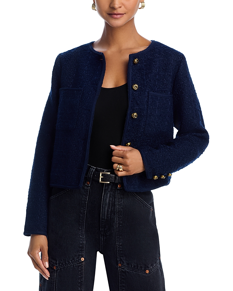 Aqua Tweed Jacket - Exclusive In Dark Navy