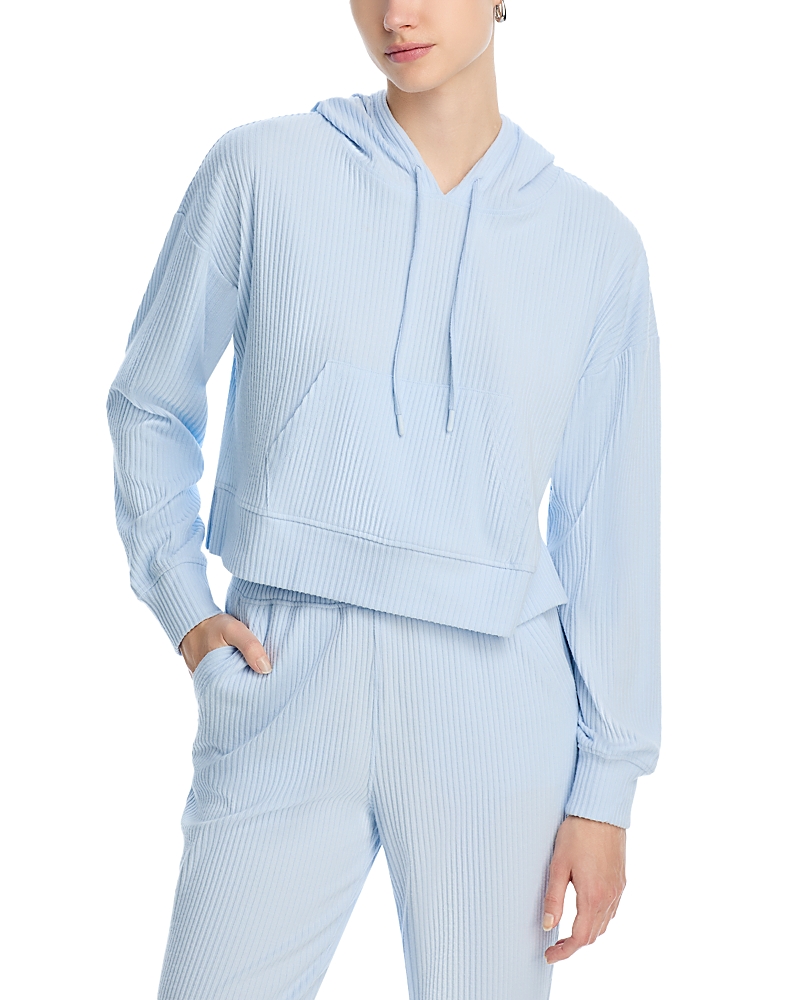 Thrive Societe Aqua Thrive Cropped Hoodie In Moonstone