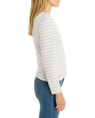 Snap Front Striped Cardigan