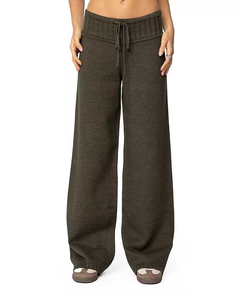Edikted Russell Straight Leg Knit Pants