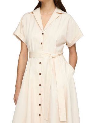 Notch Lapel Shirt Dress
