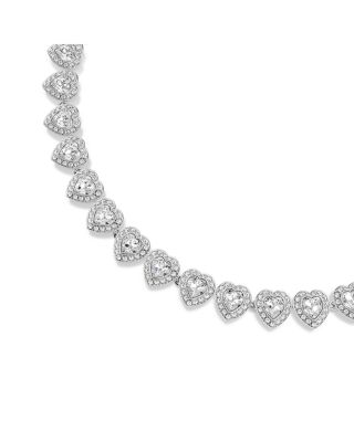 Ariana Grande Crystal Heart Halo Tennis Necklace, 14.875-17.75"