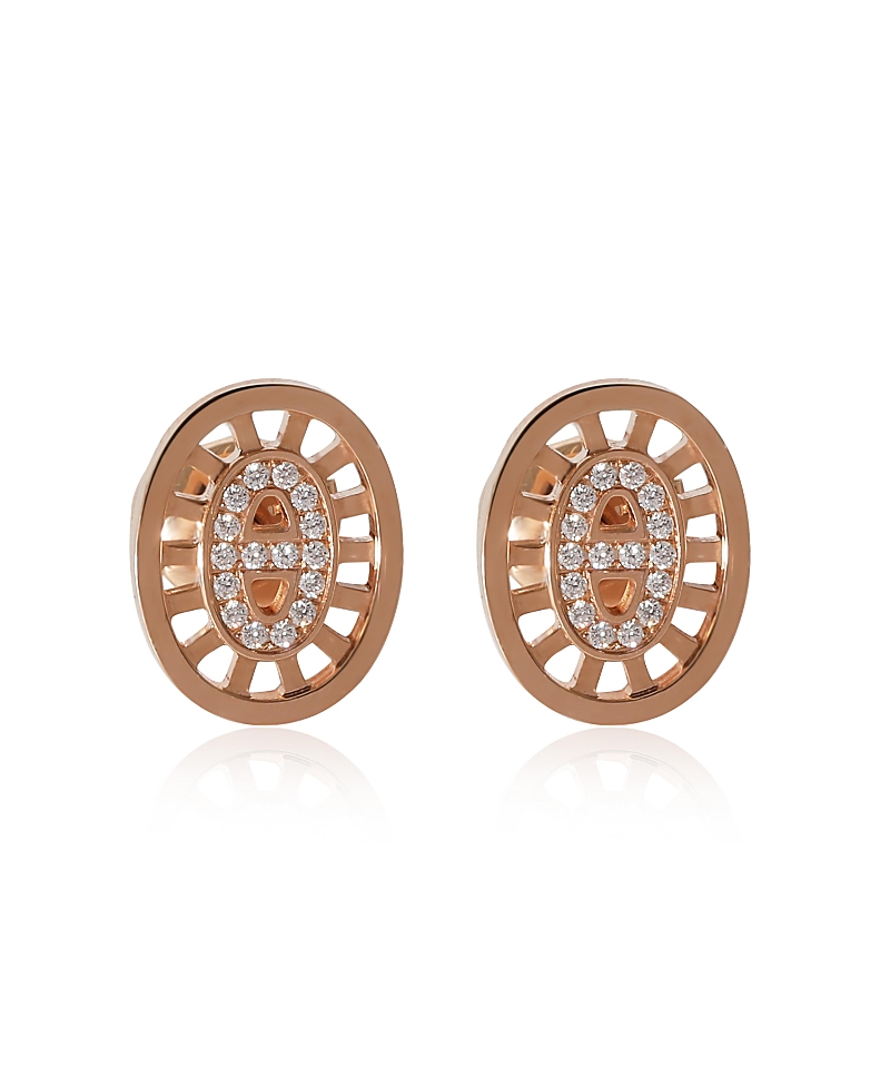 PRE-OWNED HERMES PRE-OWNED HERMES CHAINE D'ANCRE 18K ROSE GOLD EARRINGS