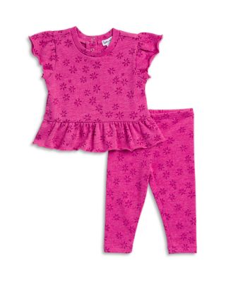 Splendid Girls' Painterly Floral Short Sleeved Top & Pants Set - Baby