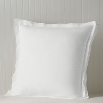 Tipped Double Flange Percale Sham Set, Euro - Exclusive