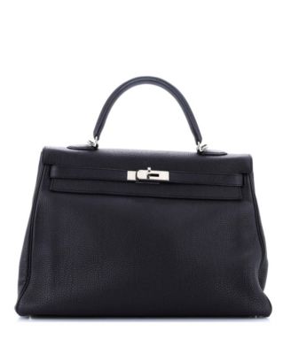 Pre-Owned HERMÈS - Kelly 35 Handbag Black Togo with Palladium Hardware