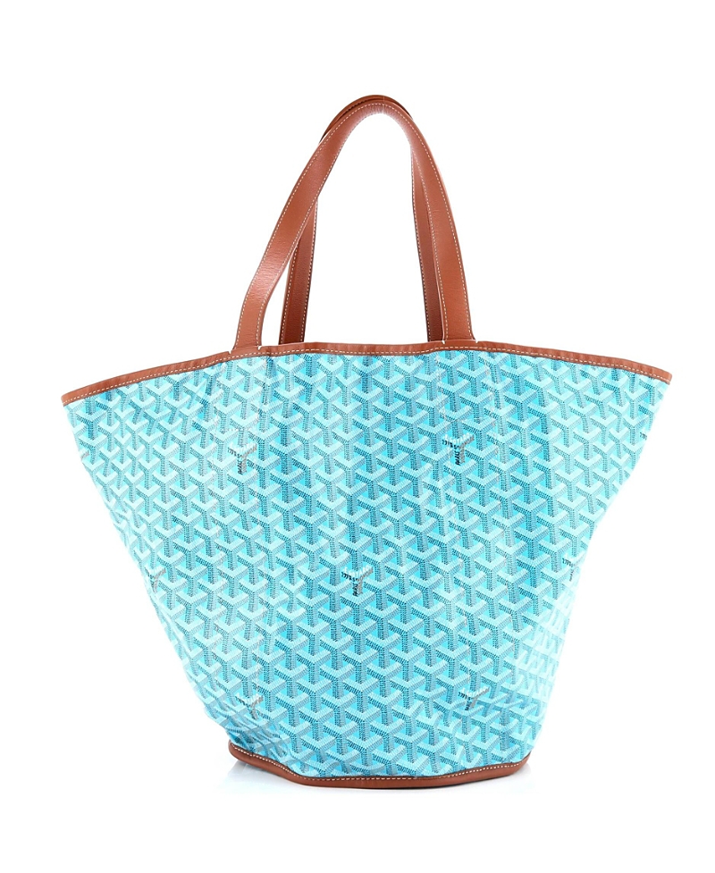 Pre-owned Pre-owned Goyard Goyard Belharra Reversible Tote Coated Canvas In Blue