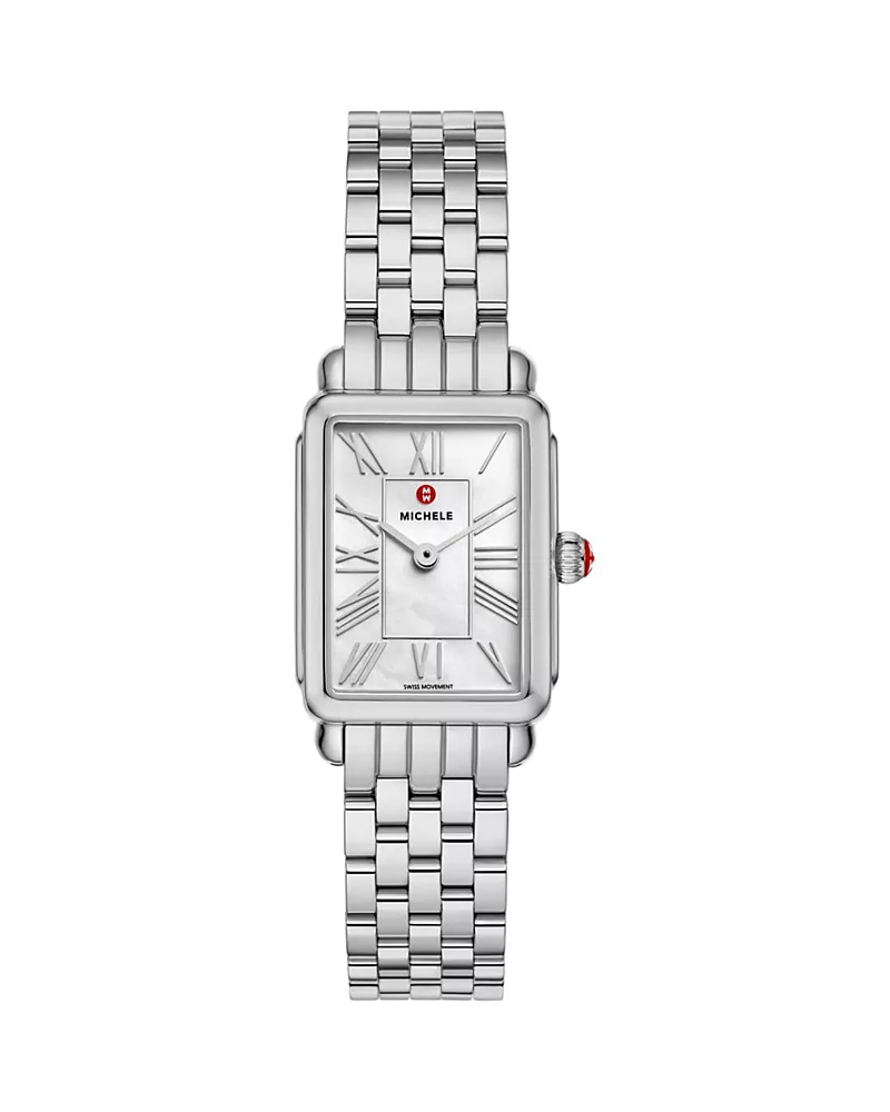 Michele Deco Park Stainless Steel Watch, 23mm x 29mm