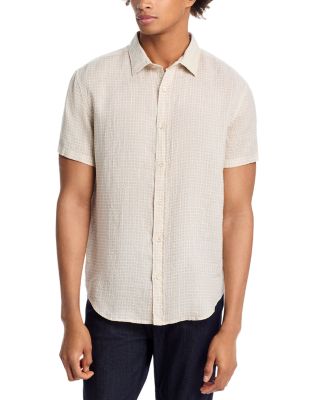 The Men's Store at Bloomingdale's - Geometric Pattern Short Sleeve Linen Shirt