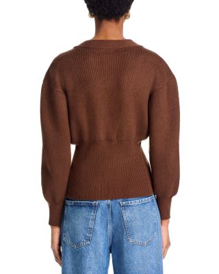 Balloon Sleeve Cardigan Sweater