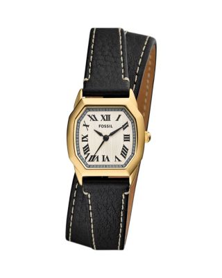 Harlow Three Hand Black Leather Watch, 27mm