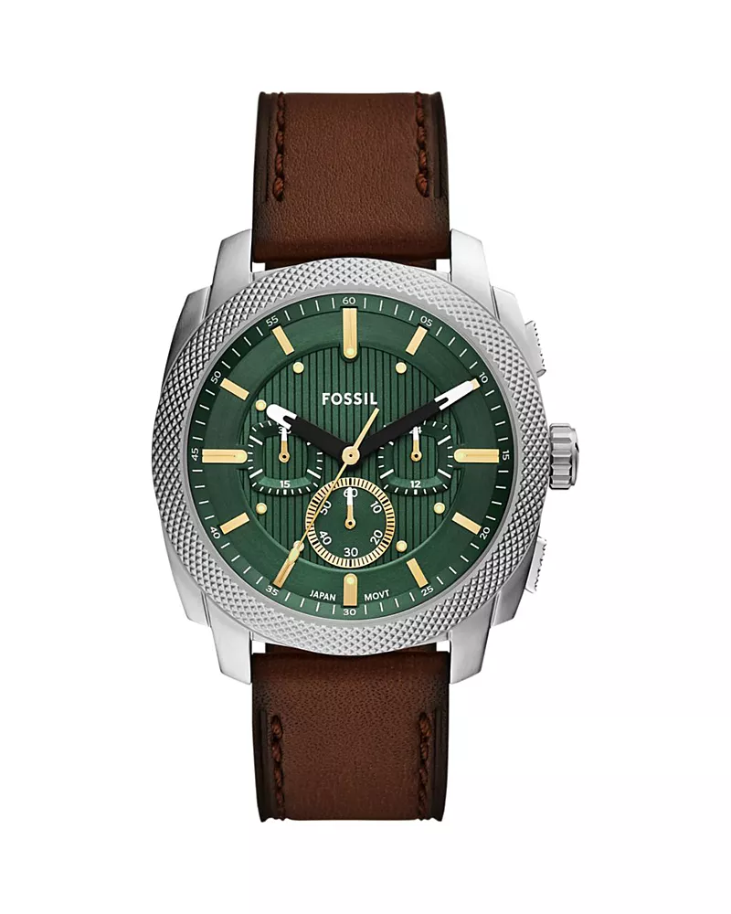 Fossil Machine Chronograph Brown Leather Watch, 44mm