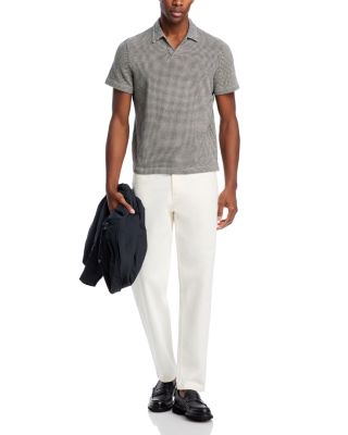 Houndstooth Cotton Knit Polo Shirt - Exclusive