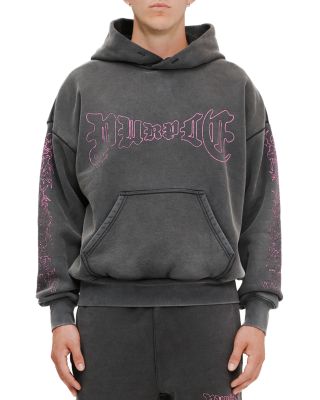 Purple Brand Oversized Fleece Logo Graphic Hoodie