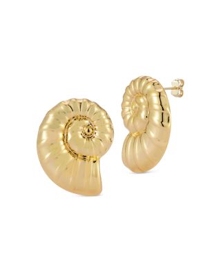 AQUA - Ridged Shell Statement Earrings - Exclusive