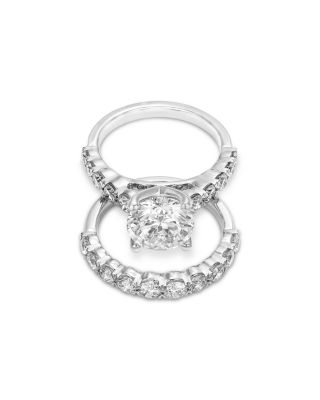 Certified Lab Grown Diamond Bridal Set in 18K White Gold, 4.75 tcw
