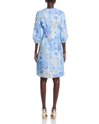 Metallic Floral Jacquard Dress