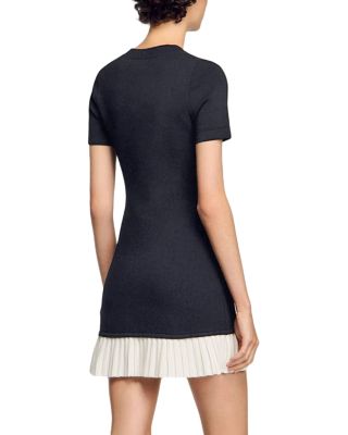 Short Knit Dress with Ruffle