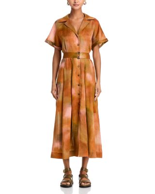 Notch Collar Shirt Dress