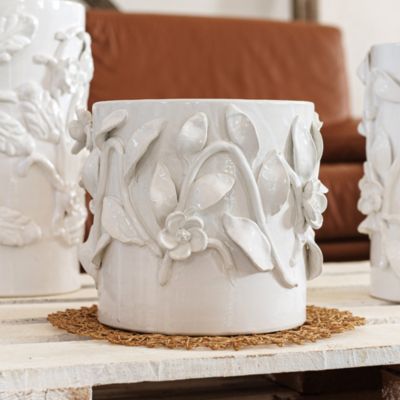 Bougainvillea Garden White Short Cachepot