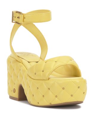 YELLO SOIL DEFORMED WEDGE SANDALS