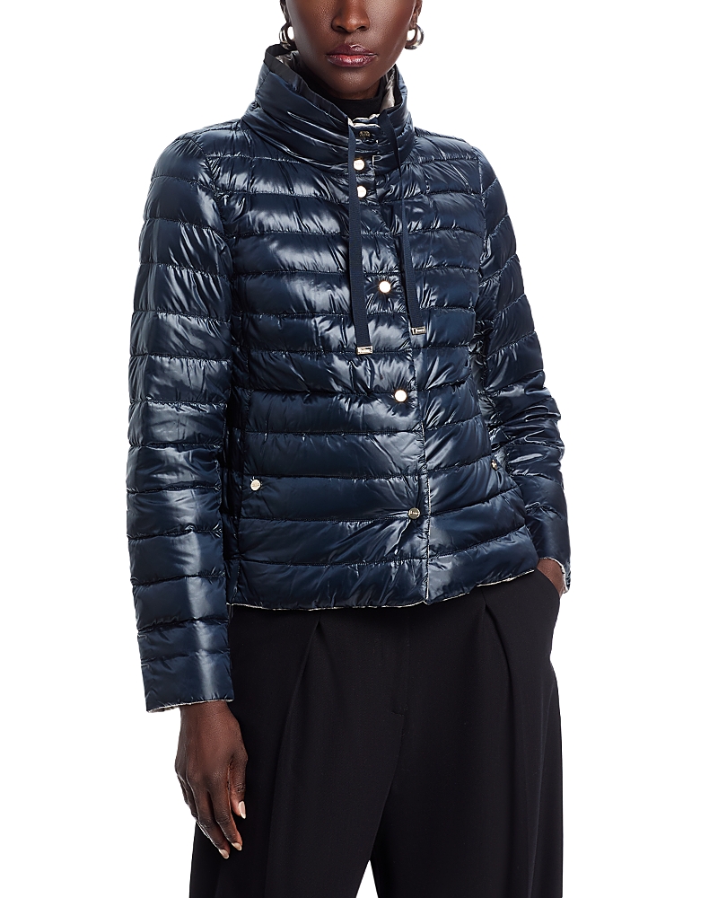 Herno Bomber Jacket In Nylon Ultralight In Navy/silver