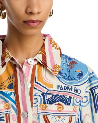 Cerrado Stamps Linen Dress