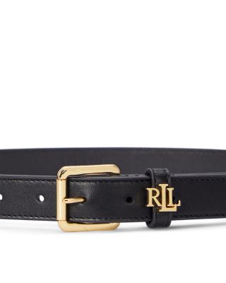 Logo Keeper Leather Skinny Belt