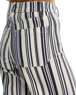 Le Slim High Rise Palazzo Jeans in Navy Stripe