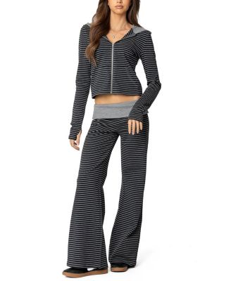 Meggy Striped Zip Up Hoodie