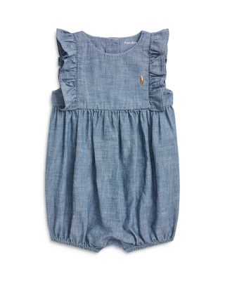 Ralph Lauren - Girls' Indigo Chambray Bubble Shortall - Baby