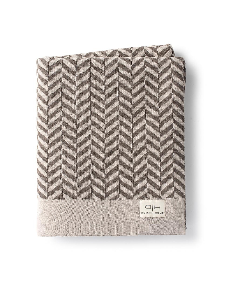 Domani Home Zima Herringbone Knit Throw Blanket In Multi Colored