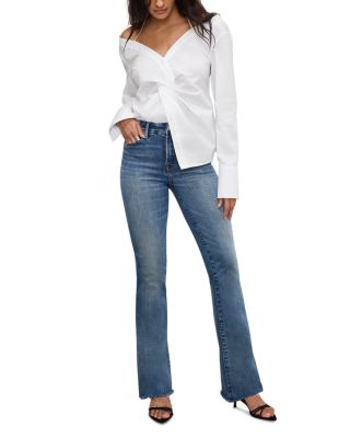 Poplin Off-the-Shoulder Shirt