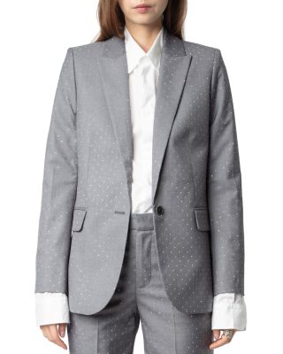 ZADIG&VOLTAIRE ジャケット 38 グレー フリンジ袖 Zadig & Voltaire Valse Tailleur Embellished Blazer | Bloomingdale's