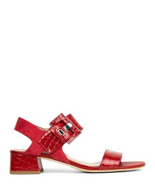 Women's Ankle Strap Slingback Mid Heel Sandals