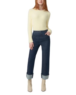 Cuffed Denim Skimmer Leggings in Dark Rinse