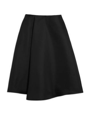 Erva Asymmetric Satin Faux Wrap Skirt