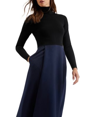 Knit Bodice Wrap Skirt Dress