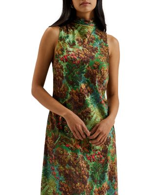 Printed Midi Slip Dress