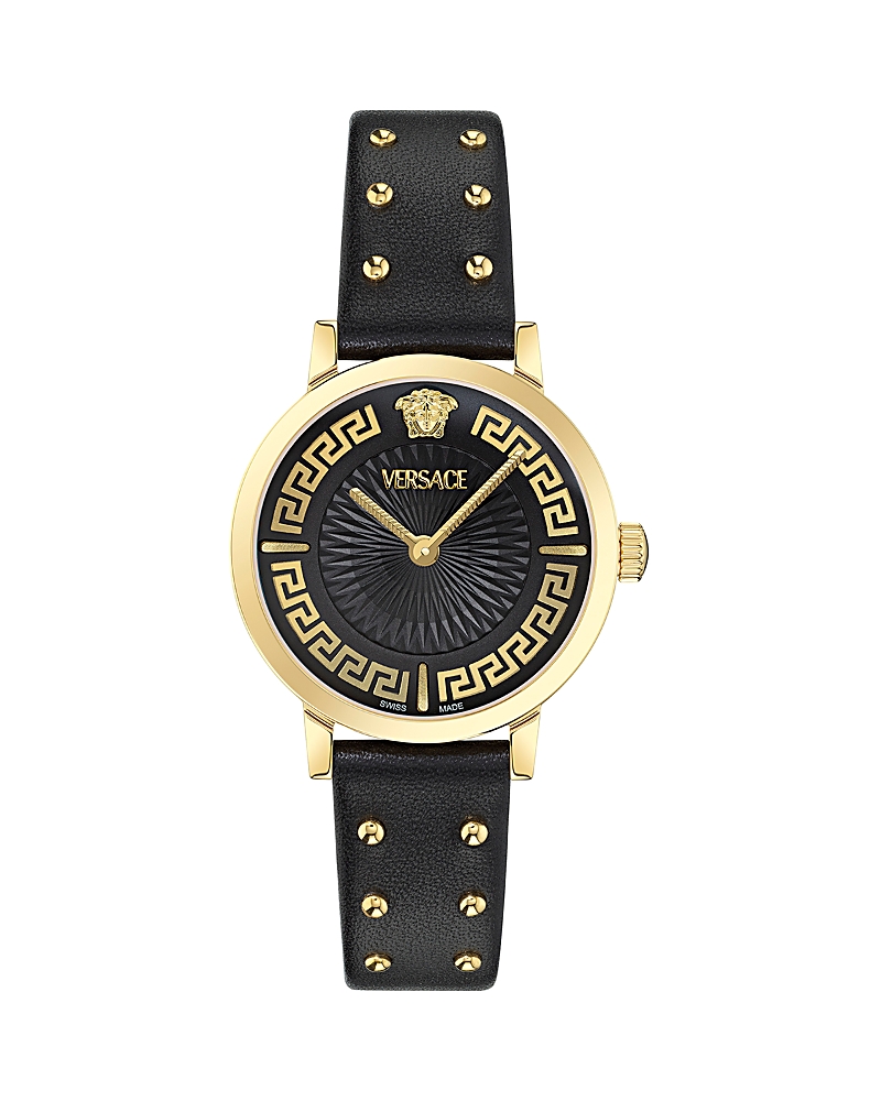 Versace Greca Fortuna Watch In Black/black
