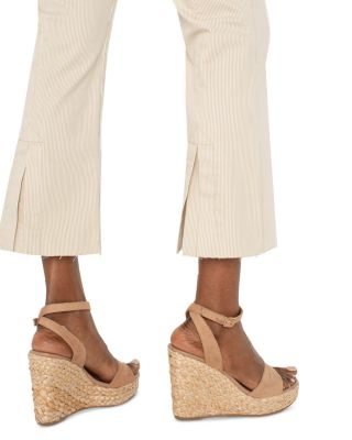 Gia Glider Crop Flare Jeans in Cappuccino Stripe