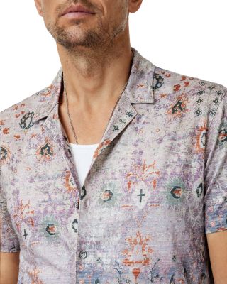 Espino Linen Printed Camp Shirt