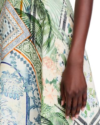 Printed Linen Maxi Dress
