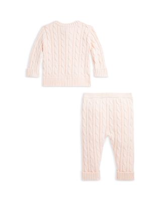 Cable Knit Cotton Cardigan & Pant Set - Baby