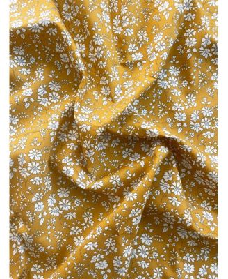  Liberty Fabric Strawberry Thief &amp; Capel Mustard Print Heirloom Quilt, Queen