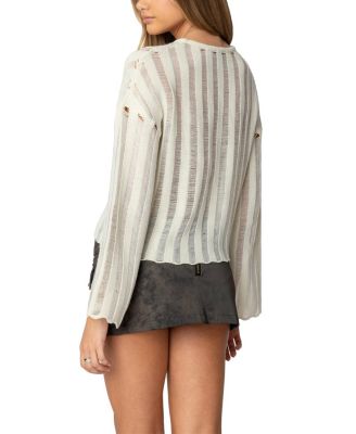 Stripey Shredded Sweater